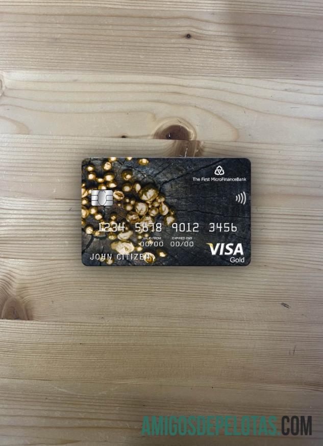 Tajiquistão O Primeiro Banco de MicroFinanças (FMFB) Visa Gold Card Photolook Front exemplo real